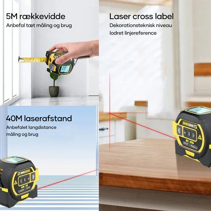 3-i-1 infrarød laserbåndmåling