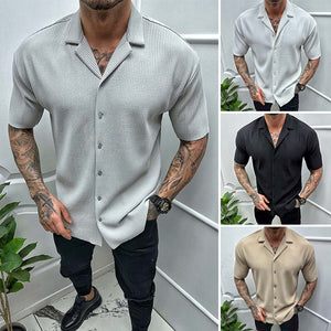 Kurzärmliges Cardigan-Shirt für Herren