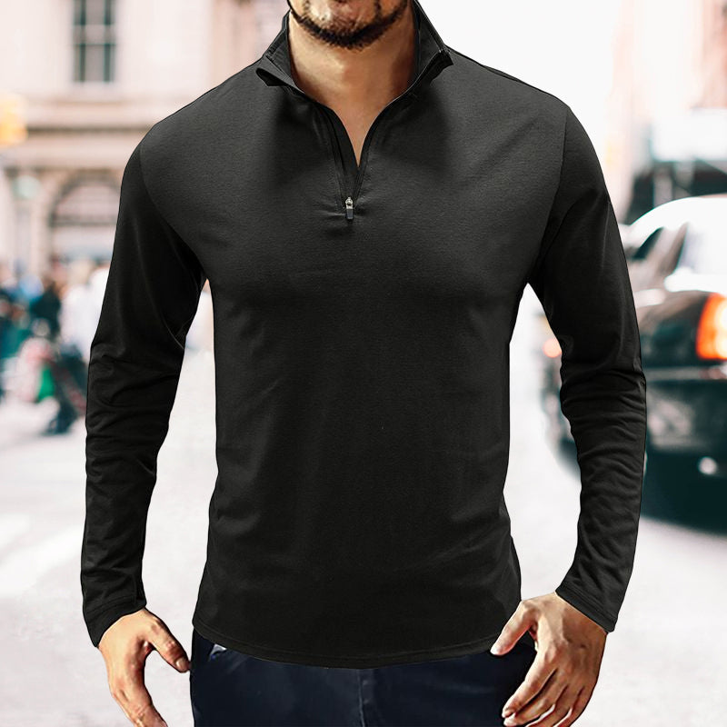 Herren langen Ärmeln Baumwolle Poloshirt