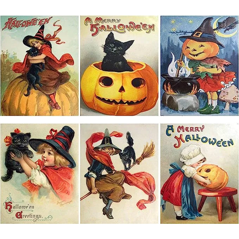 Retro Halloween Postkarten (24 Stück)